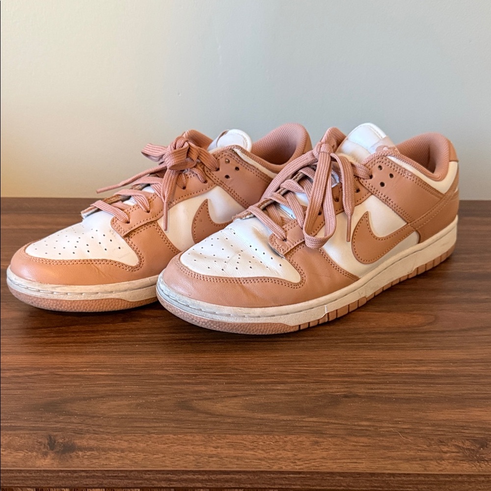 Nike Dunk Rose Gold and White Sneakers Women’s 10.5